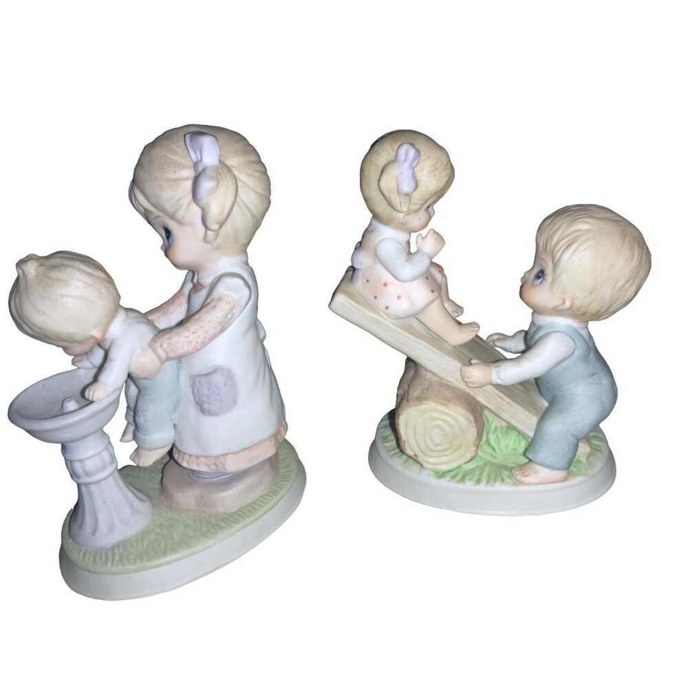 Homco Ceramic Children Playing Figurines 1406 Set of two Figurines